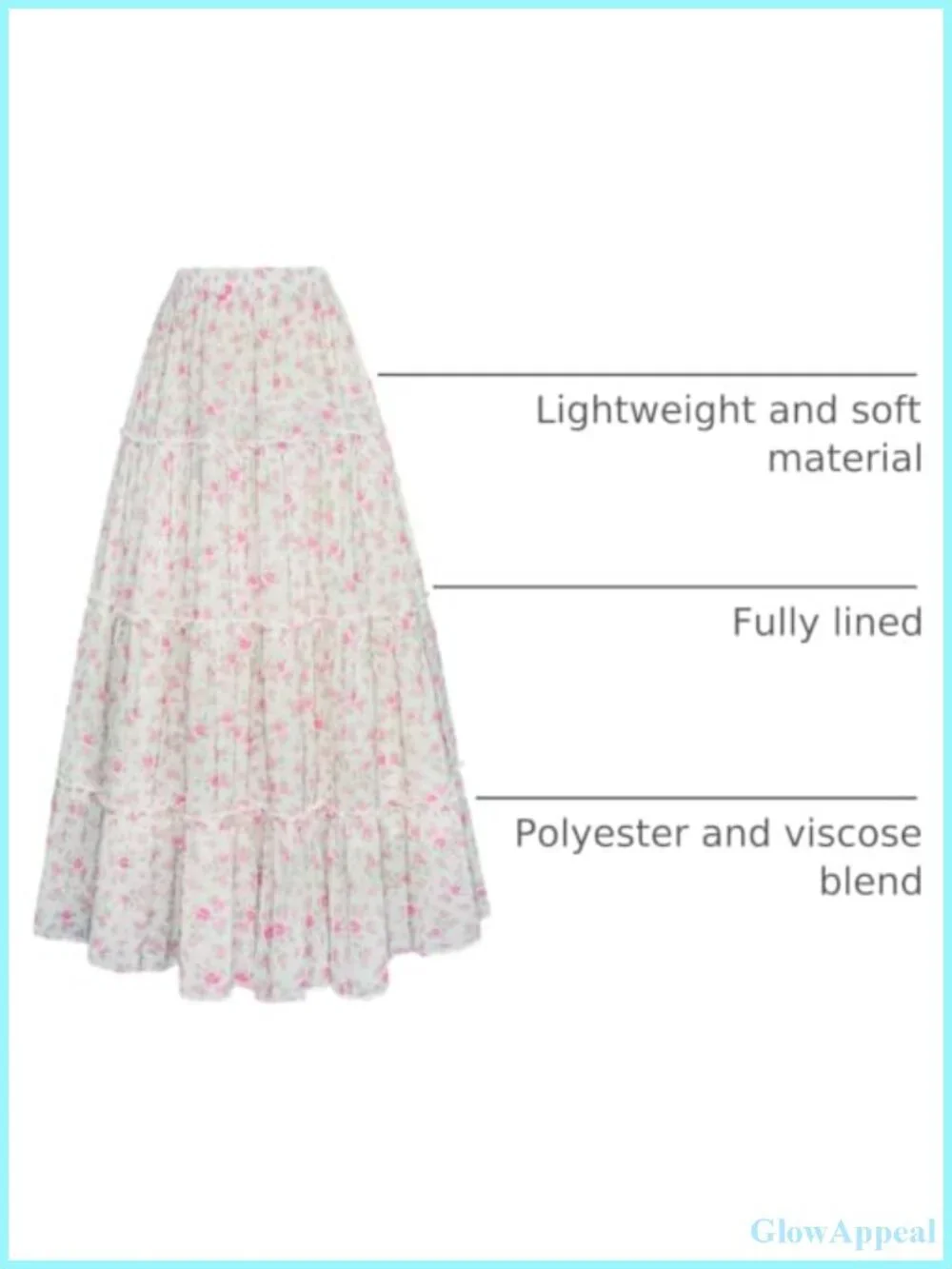Women's High Waist Floral Tiered Maxi Skirt with Pockets, Soft Lined A-Line